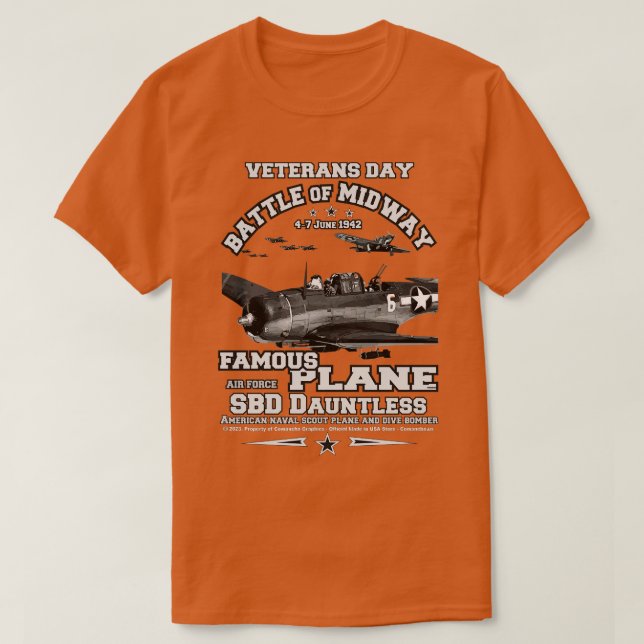 Camiseta SBD Dauntless Batalha de Midway (Frente do Design)