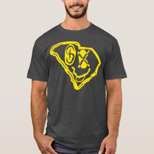 Camiseta SC Olhos Sul olina Grunge Sorrindo Face Preta para
