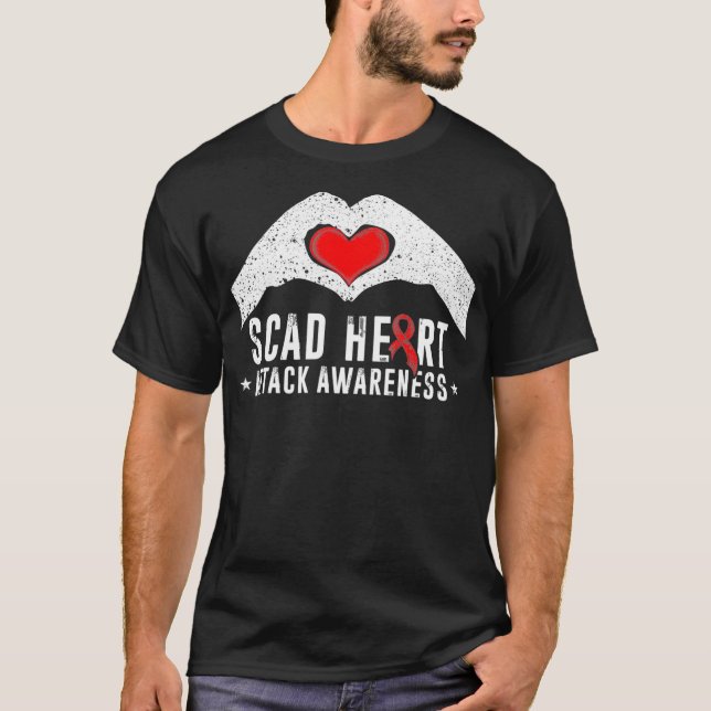 Camiseta SCAD Heart Attack Survivor Art Flags Warrior Aware (Frente)