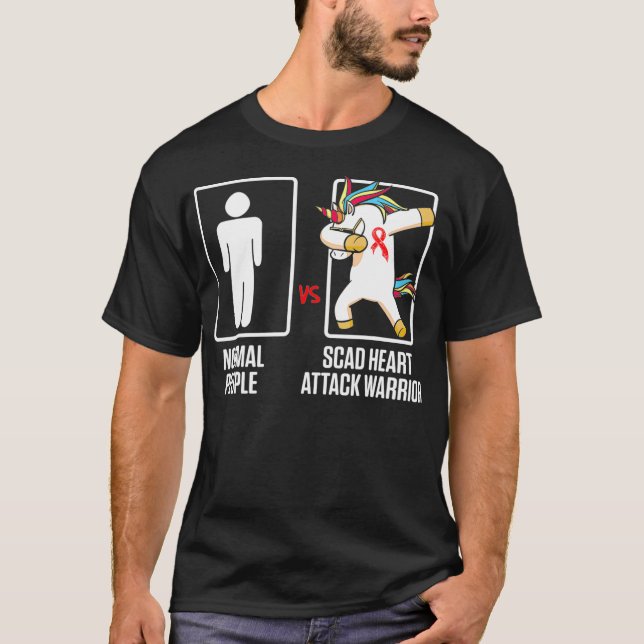 Camiseta SCAD Heart Attack Survivor Art Strong Warrior Awar (Frente)