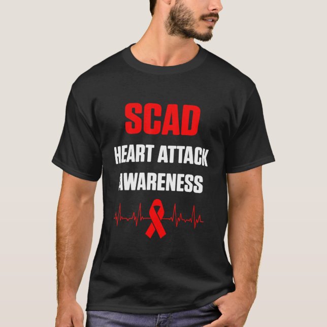 Camiseta SCAD Heart Attack Survivor Heartbeat Warrior Aware (Frente)