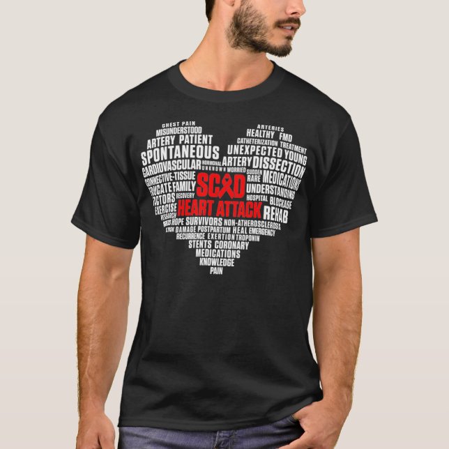 Camiseta SCAD Heart Attack Survivor Pride Warrior Awareness (Frente)