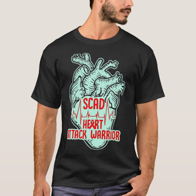 Camiseta SCAD Heart Attack Survivor Pride Warrior Awareness (Frente)