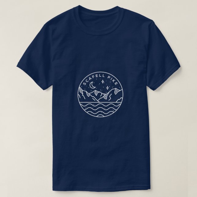 Camiseta Scafell Pike Lake District England Emblem Black (Frente do Design)