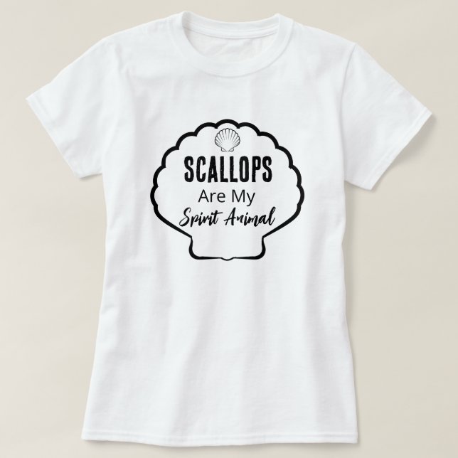 Camiseta Scallops Are My Spirit Animal – Women’s Shelling T (Frente do Design)