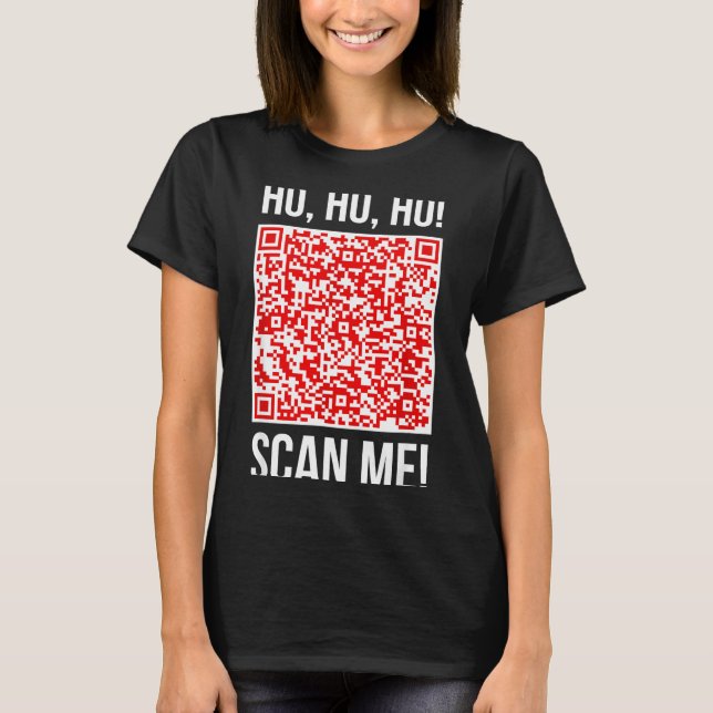 Camiseta Scan Me! Qr Scan Me Joke Funny Santa Merry Christm (Frente)