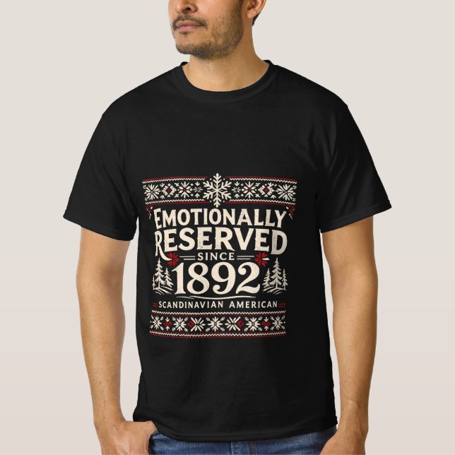 Camiseta Scandinavian Humor - Emotionally Reserved  (Frente)