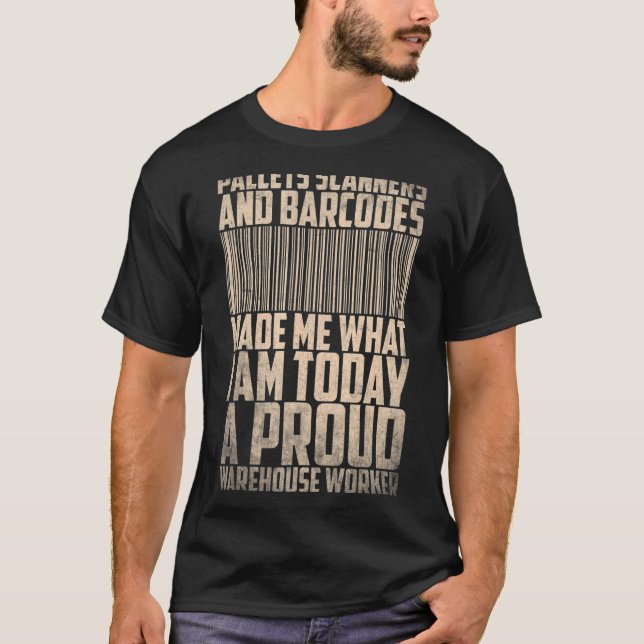 Camiseta Scanners de paletes e códigos de barras trabalhos  (Frente)