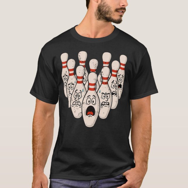 Camiseta Scared Bowling Pins Tee For Bowler Bowling Joke St (Frente)