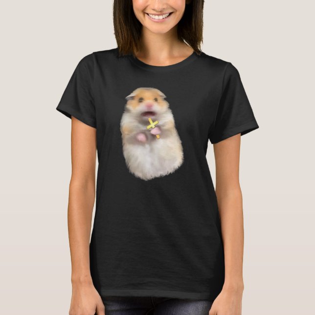 Camiseta Scared Hamster Meme Kids Cute Christian Hamster Sa (Frente)