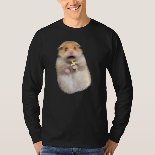 Camiseta Scared Hamster Meme Kids Cute Christian Hamster Sa (Frente)