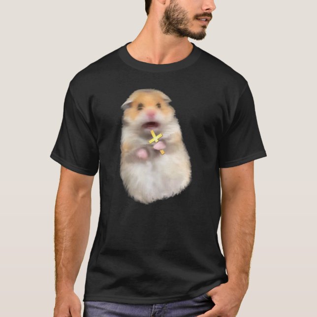 Camiseta Scared Hamster Meme Kids Cute Christian Hamster Sa (Frente)