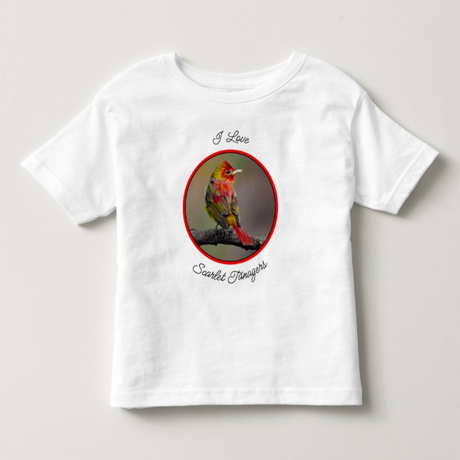 Camiseta Scarlet Tanager Molting - Fotografia original (Frente)