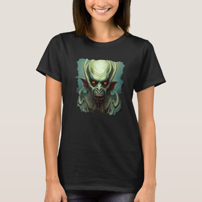 Camiseta Scary Aquatic Horror Demon Nightmare Unique Digita (Frente)