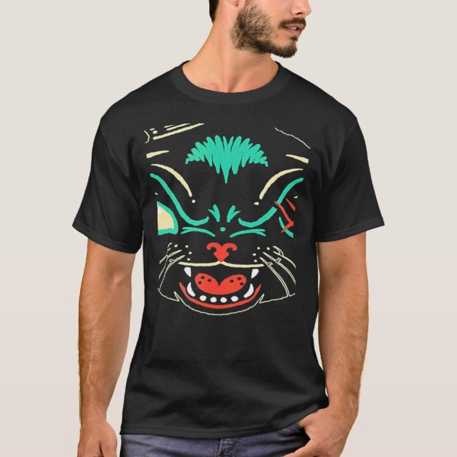 Camiseta Scary Black Cat Face Graphic Cat Halloween (Frente)