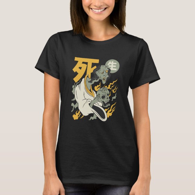 Camiseta Scary creepy asian japanese devil skull (Frente)