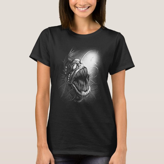 Camiseta Scary creepy spooky underwater fish sea deep (Frente)