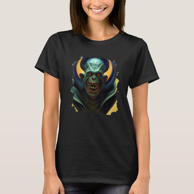 Camiseta Scary Demon Lord Horror Nightmare Unique Digital A (Frente)