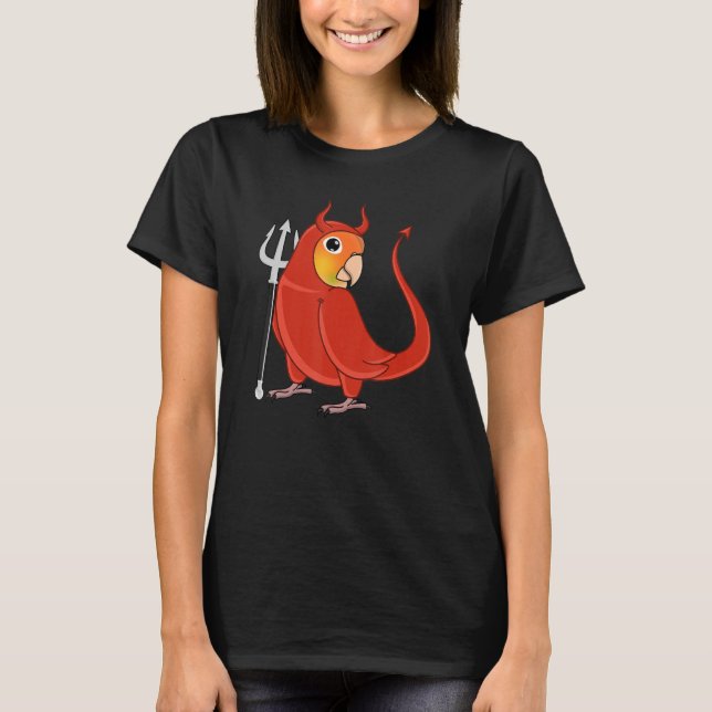 Camiseta Scary Devil Costume Parrot I Green Cheek Pineapple (Frente)