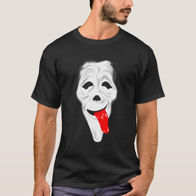 Camiseta Scary Ghost Wassup Face Stoner Horror Movie Comédi (Frente)
