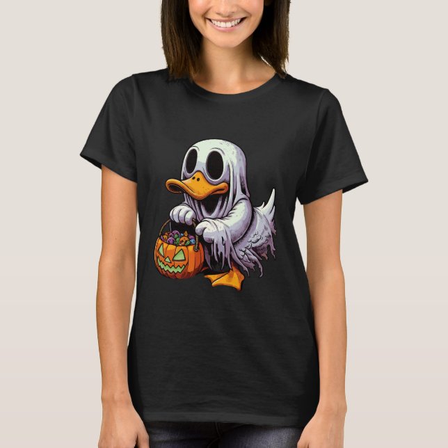 Camiseta Scary Halloween Platypus Ghost Spooky Candy Bag 1 (Frente)