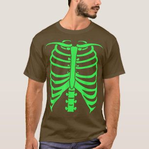 Camiseta Scary Neon Green Skeleton Bones