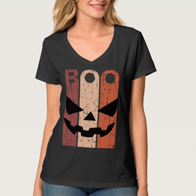 Camiseta Scary Pumpkin Face Halloween Costume with Monster  (Frente)