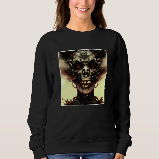 Camiseta Scary Skull Horror Nightmare Creepy Face Unique Di (Frente)