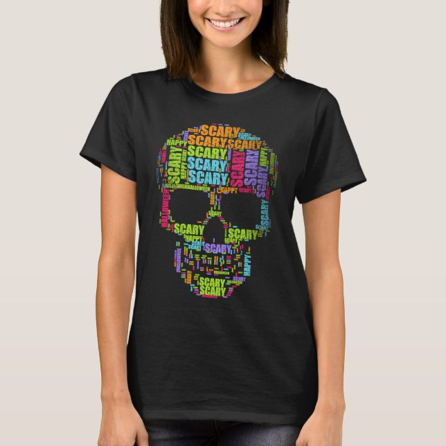 Camiseta Scary Skull Scary Halloween (Frente)