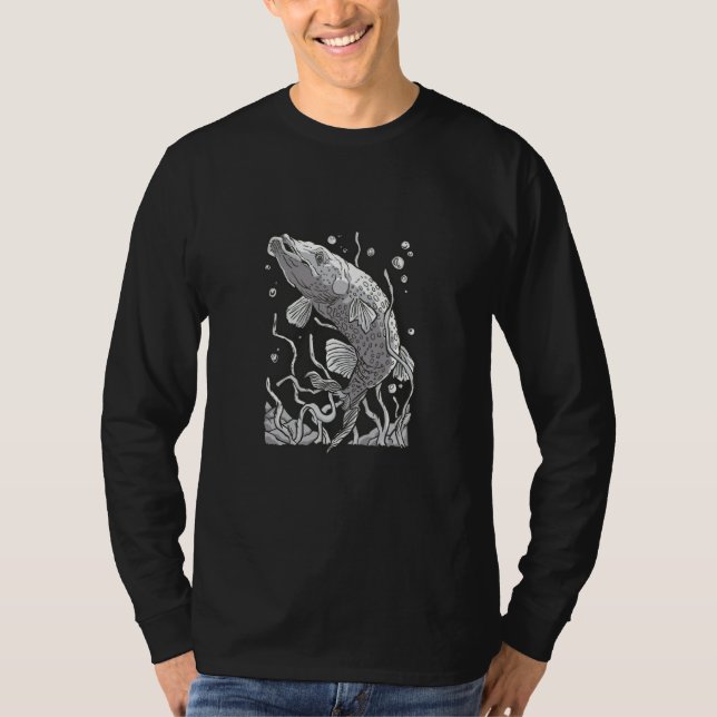 Camiseta Scary underwater sea fish predator (Frente)