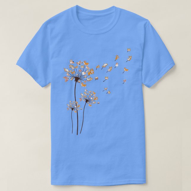 Camiseta Scatter Love Corgi Dandelion Corgi Dog Mãe (Frente do Design)