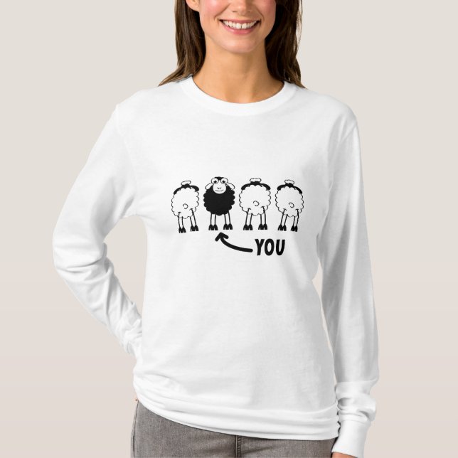 Camiseta Schaap, witte of zwarte schapen van de familie  (Frente)