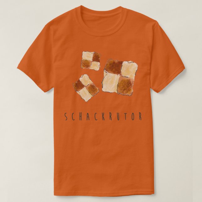 Camiseta Schackrutor chessboards suécia de fika fika biscoi (Frente do Design)