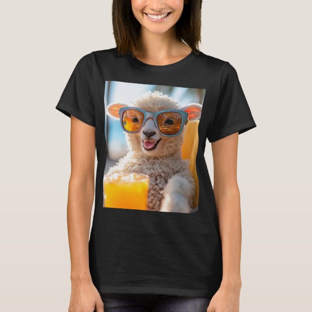 Camiseta Schaf genießt den Strandurlaub (Frente)
