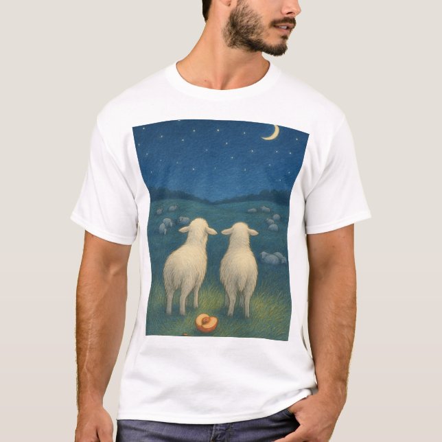 Camiseta Schafe bei Nacht (Frente)