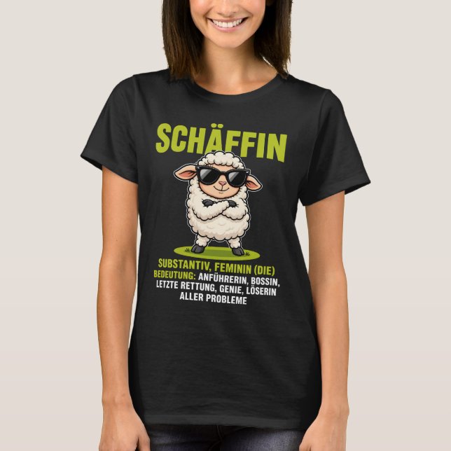 Camiseta Schäffin - Design de ovelha engraçado para chefes  (Frente)