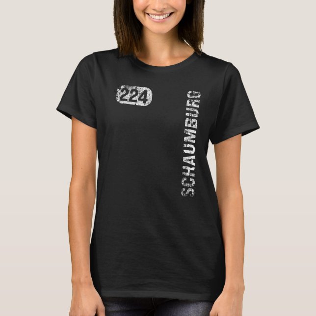 Camiseta Schaumburg Illinois 224 Area Code Vintage Retro (Frente)
