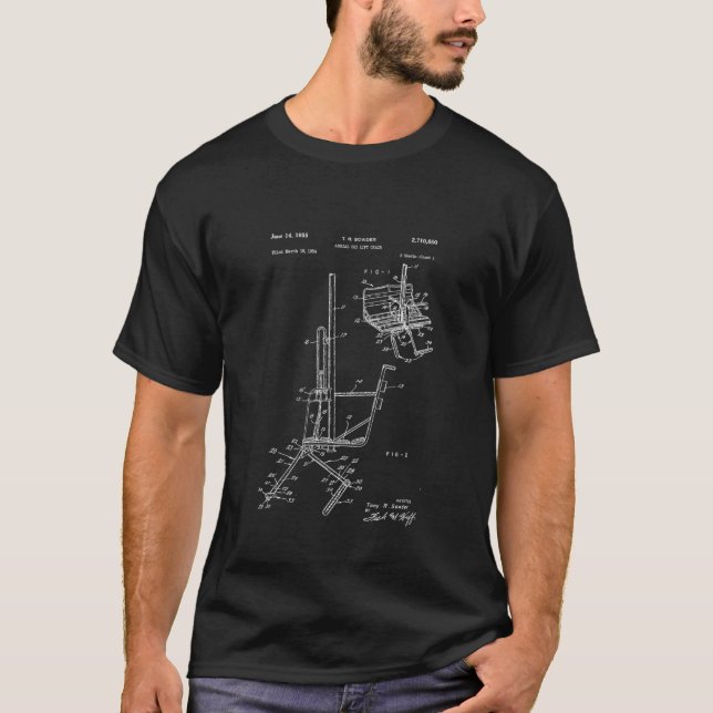 Camiseta Schematic Of Ski Lift Chair  (Frente)