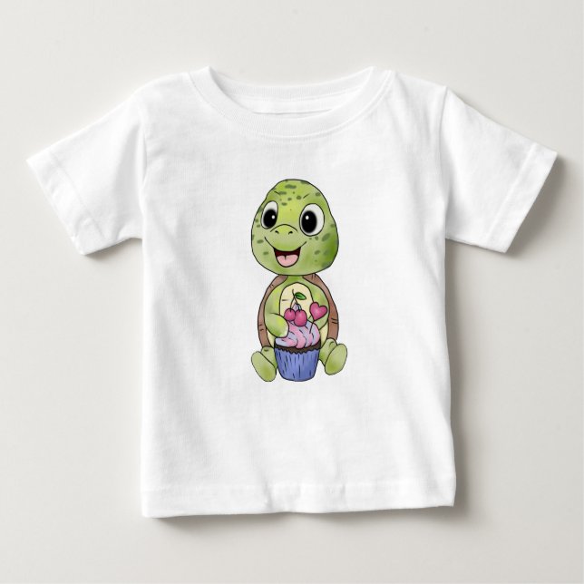 Camiseta Schildkröte mit Muffin (Frente)