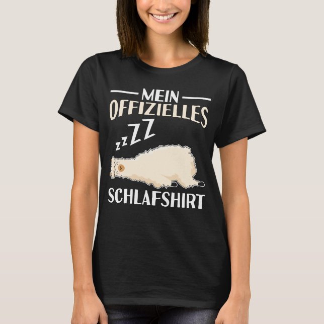 Camiseta Schlafshirt Nachthemd Schlafanzug Alpaka Lama (Frente)