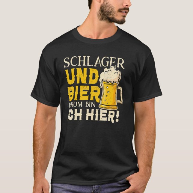 Camiseta Schlager Und Bier Darum Caixa Ich Hier Schlagerker (Frente)