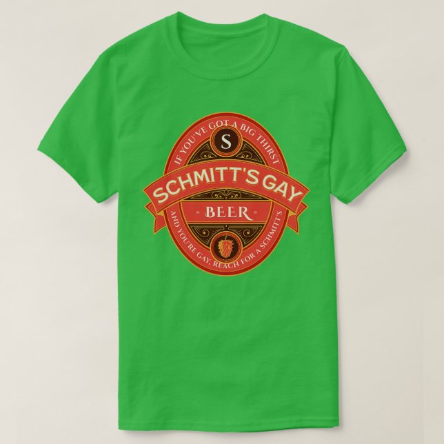 Camiseta Schmitts Gay Beer vintage SNL (Frente do Design)