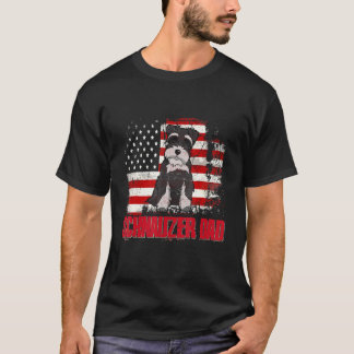 Camiseta Schnauzer Bandeira Pai Americana 4 De Julho Cão