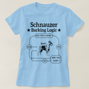 Camiseta Schnauzer Barking Logic Cão Legal Pet Lover Sarcas
