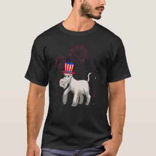 Camiseta Schnauzer Cachorro Vermelho Branco Azul Fogos de A