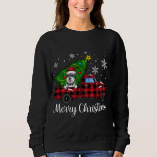Camiseta Schnauzer Cão Andando Vermelho Caminhão Feliz Grát