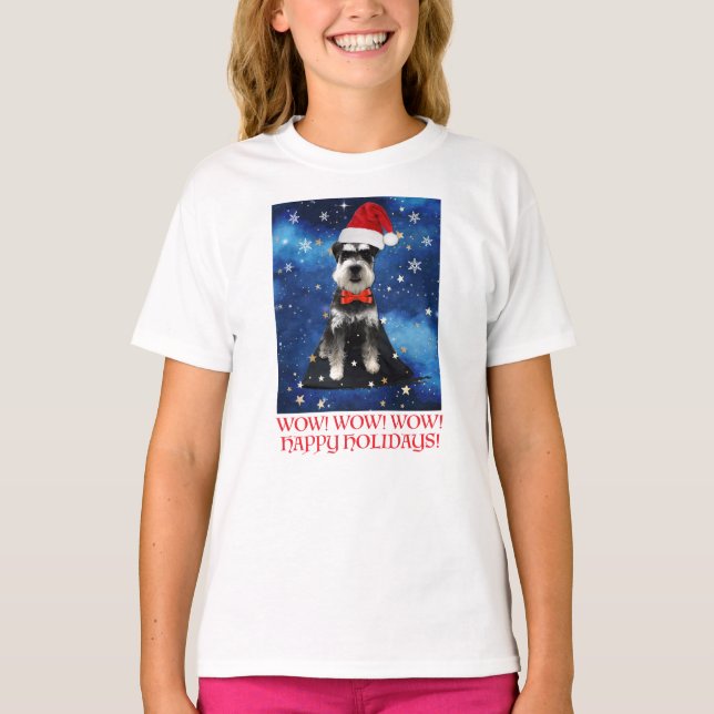 Camiseta Schnauzer de Natal (Frente)