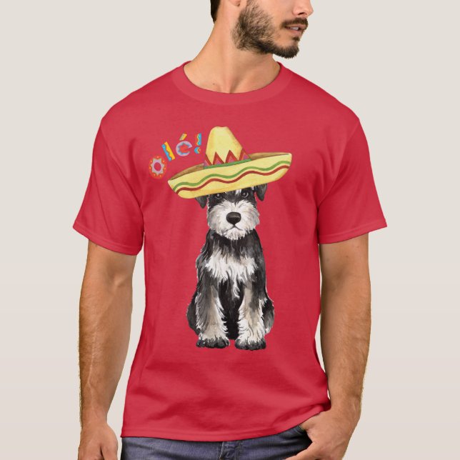 Camiseta Schnauzer diminuto da festa (Frente)