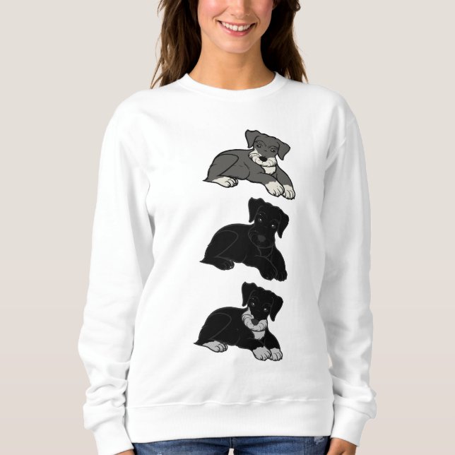Camiseta schnauzer diminuto todos os desenhos animados das (Frente)