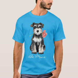 Camiseta Schnauzer do rosa dos namorados mini